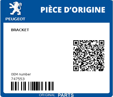 Product image: Peugeot - 747553 - BRACKET  0