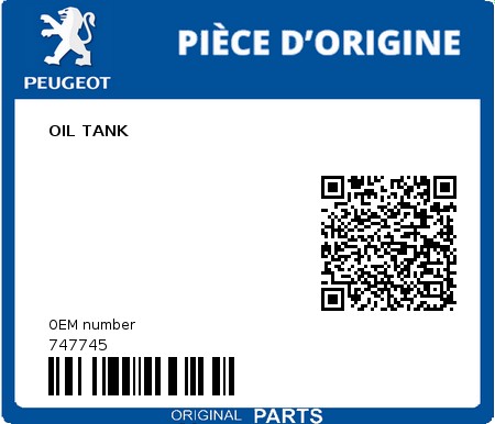 Product image: Peugeot - 747745 - OIL TANK  0
