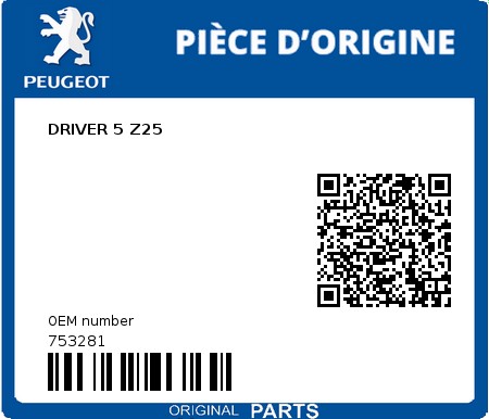 Product image: Peugeot - 753281 - DRIVER 5 Z25  0