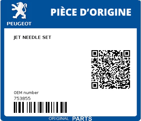 Product image: Peugeot - 753855 - JET NEEDLE SET  0