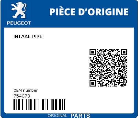 Product image: Peugeot - 754073 - INTAKE PIPE  0