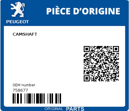 Product image: Peugeot - 758677 - CAMSHAFT  0