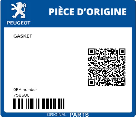 Product image: Peugeot - 758680 - GASKET  0
