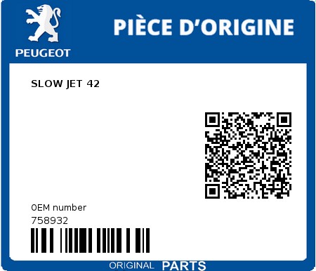 Product image: Peugeot - 758932 - SLOW JET 42  0