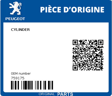 Product image: Peugeot - 759175 - CYLINDER  0