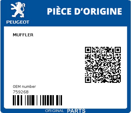 Product image: Peugeot - 759268 - MUFFLER  0