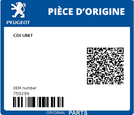 Product image: Peugeot - 759299 - CDI UNIT  0