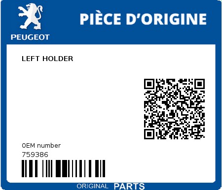 Product image: Peugeot - 759386 - LEFT HOLDER  0