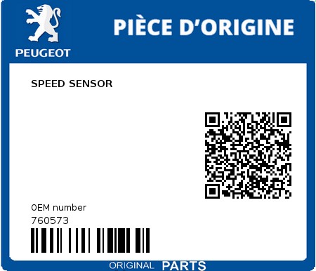 Product image: Peugeot - 760573 - SPEED SENSOR  0