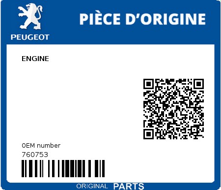 Product image: Peugeot - 760753 - ENGINE  0