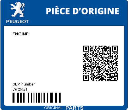 Product image: Peugeot - 760851 - ENGINE  0