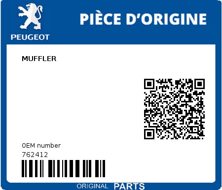 Product image: Peugeot - 762412 - MUFFLER  0
