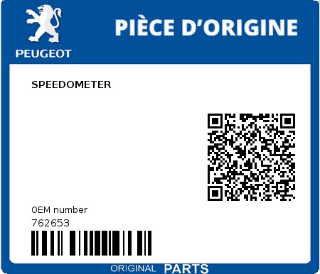 Product image: Peugeot - 762653 - SPEEDOMETER  0