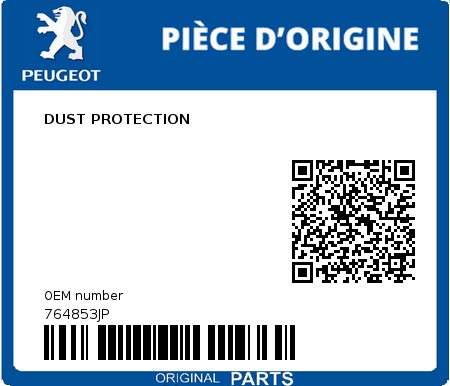 Product image: Peugeot - 764853JP - DUST PROTECTION  0