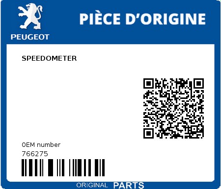 Product image: Peugeot - 766275 - SPEEDOMETER  0