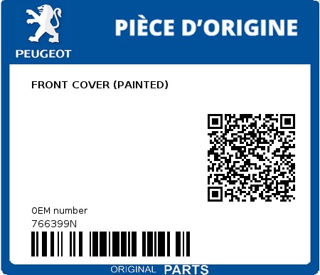 Product image: Peugeot - 766399N - FRONT COVER (PAINTED)  0