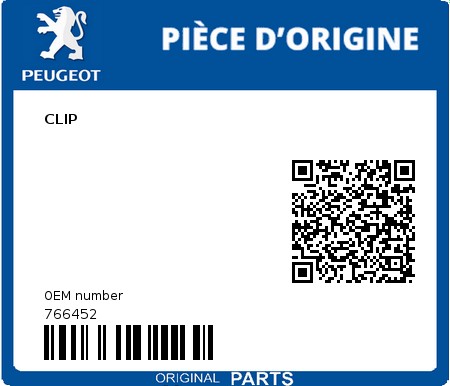 Product image: Peugeot - 766452 - CLIP  0