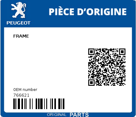 Product image: Peugeot - 766621 - FRAME  0