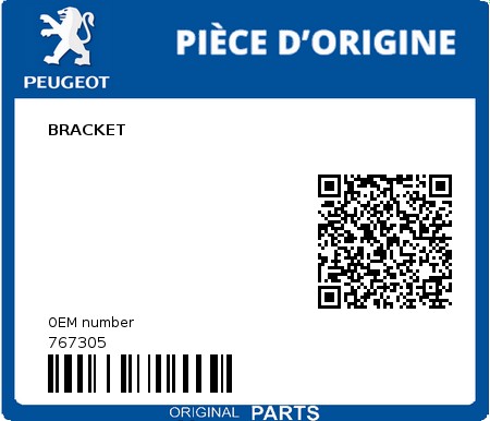 Product image: Peugeot - 767305 - BRACKET  0
