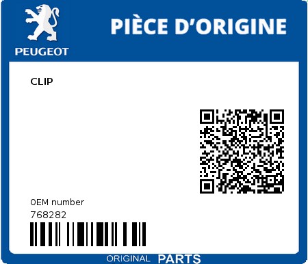Product image: Peugeot - 768282 - CLIP  0