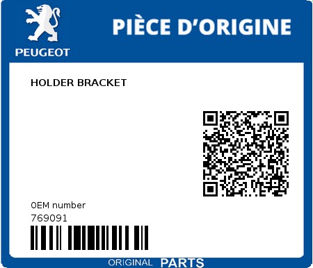 Product image: Peugeot - 769091 - HOLDER BRACKET  0