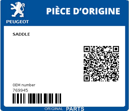 Product image: Peugeot - 769945 - SADDLE  0
