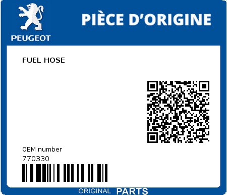 Product image: Peugeot - 770330 - FUEL HOSE  0