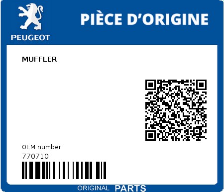 Product image: Peugeot - 770710 - MUFFLER  0