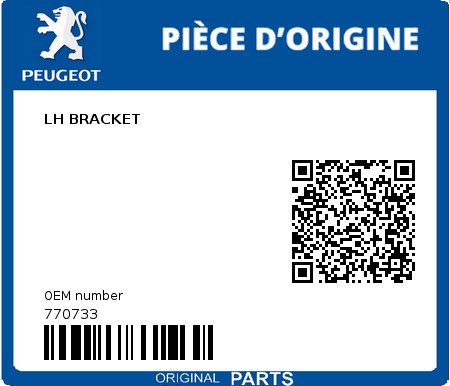 Product image: Peugeot - 770733 - LH BRACKET  0