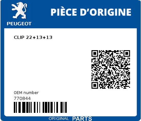 Product image: Peugeot - 770844 - CLIP 22+13+13  0