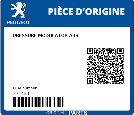 Product image: Peugeot - 771454 - PRESSURE MODULATOR ABS  0