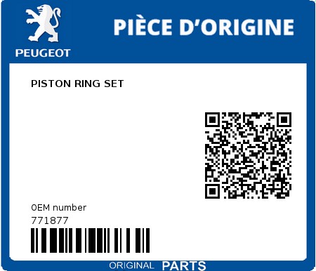 Product image: Peugeot - 771877 - PISTON RING SET  0