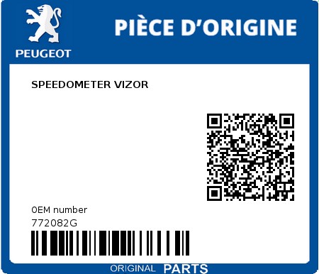 Product image: Peugeot - 772082G - SPEEDOMETER VIZOR  0