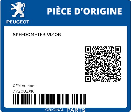 Product image: Peugeot - 772082XK - SPEEDOMETER VIZOR  0
