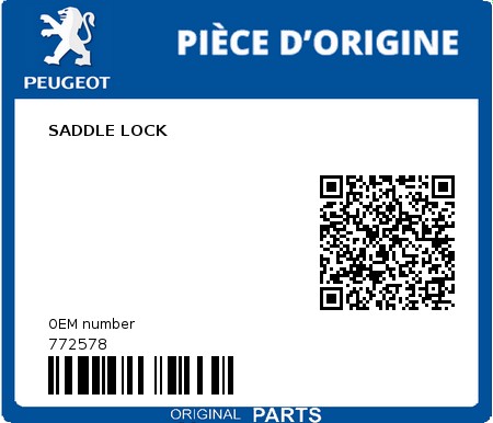 Product image: Peugeot - 772578 - SADDLE LOCK  0