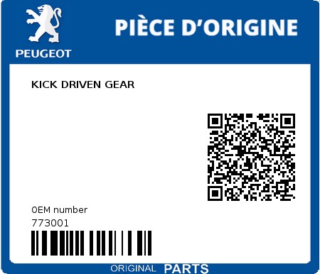Product image: Peugeot - 773001 - KICK DRIVEN GEAR  0