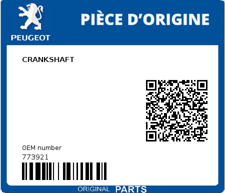 Product image: Peugeot - 773921 - CRANKSHAFT  0