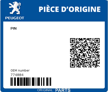 Product image: Peugeot - 774884 - PIN  0