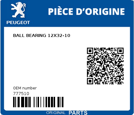 Product image: Peugeot - 777510 - BALL BEARING 12X32-10  0