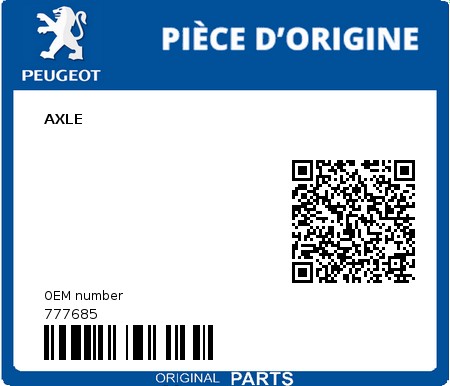 Product image: Peugeot - 777685 - AXLE  0