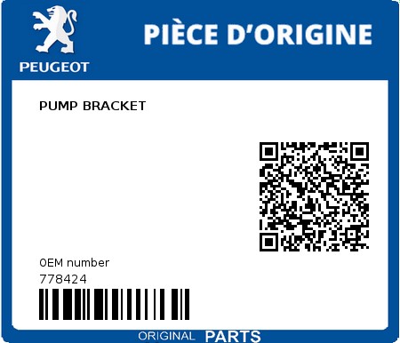 Product image: Peugeot - 778424 - PUMP BRACKET  0