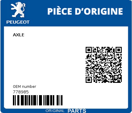 Product image: Peugeot - 778985 - AXLE  0