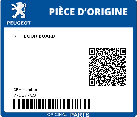 Product image: Peugeot - 779177G9 - RH FLOOR BOARD  0