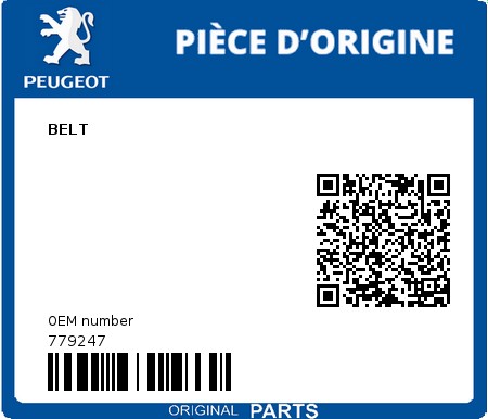 Product image: Peugeot - 779247 - BELT  0