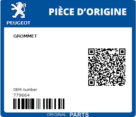 Product image: Peugeot - 779664 - GROMMET  0