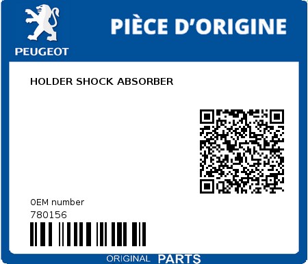 Product image: Peugeot - 780156 - HOLDER SHOCK ABSORBER  0