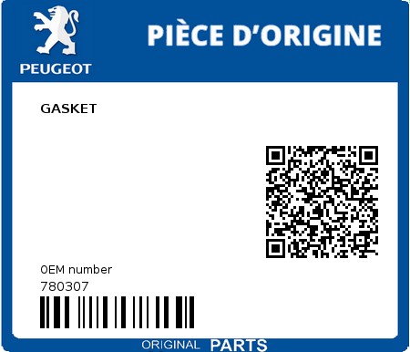 Product image: Peugeot - 780307 - GASKET  0