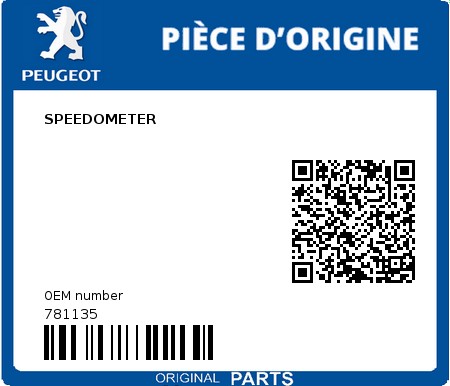 Product image: Peugeot - 781135 - SPEEDOMETER  0
