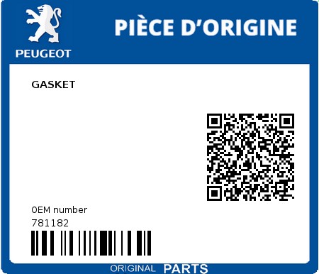 Product image: Peugeot - 781182 - GASKET  0