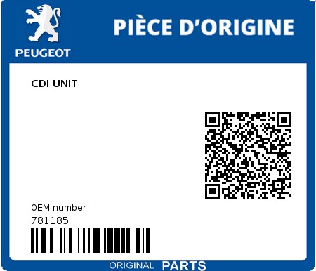 Product image: Peugeot - 781185 - CDI UNIT  0